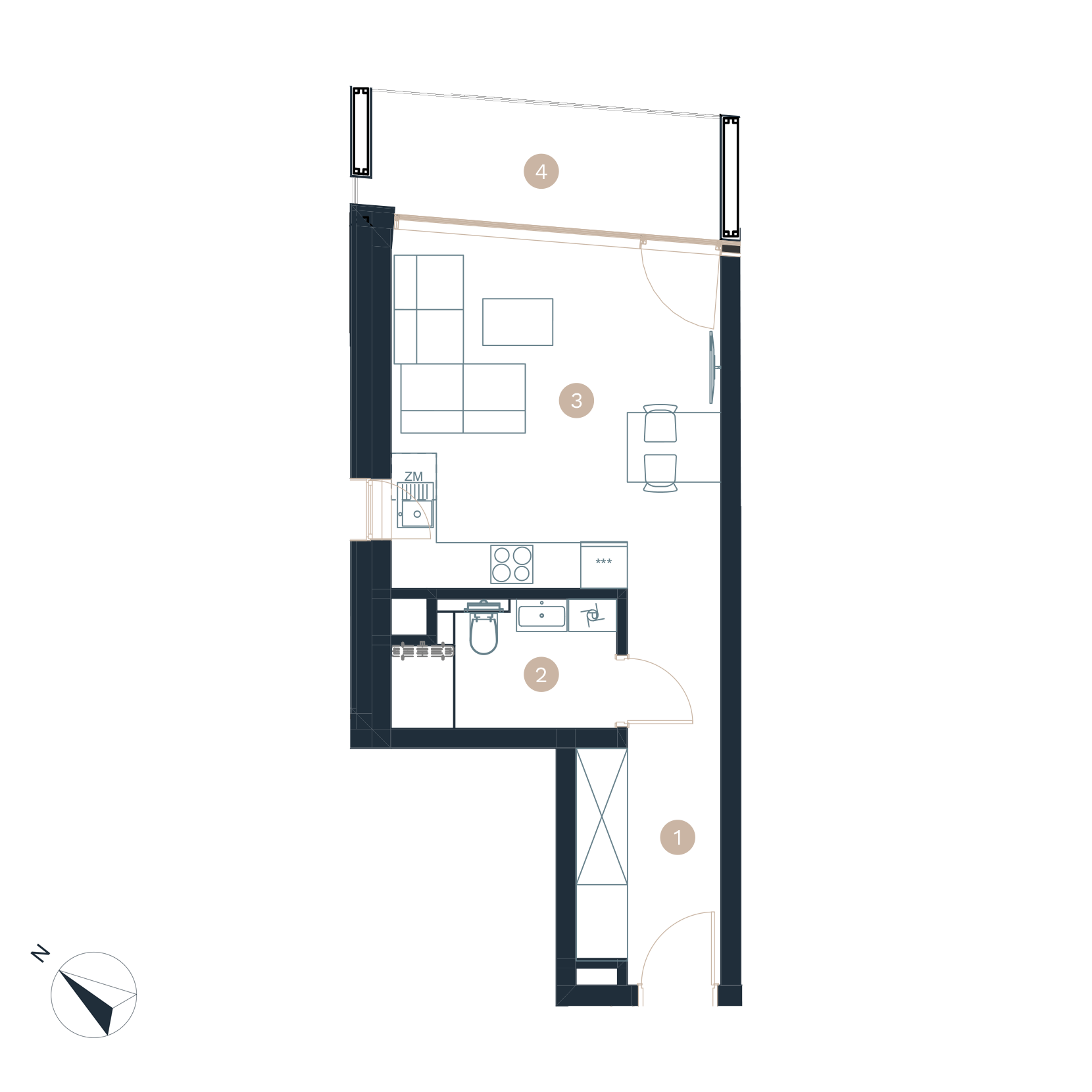 Pratum apartamenty - Rzut mieszkania - budynek a -A44