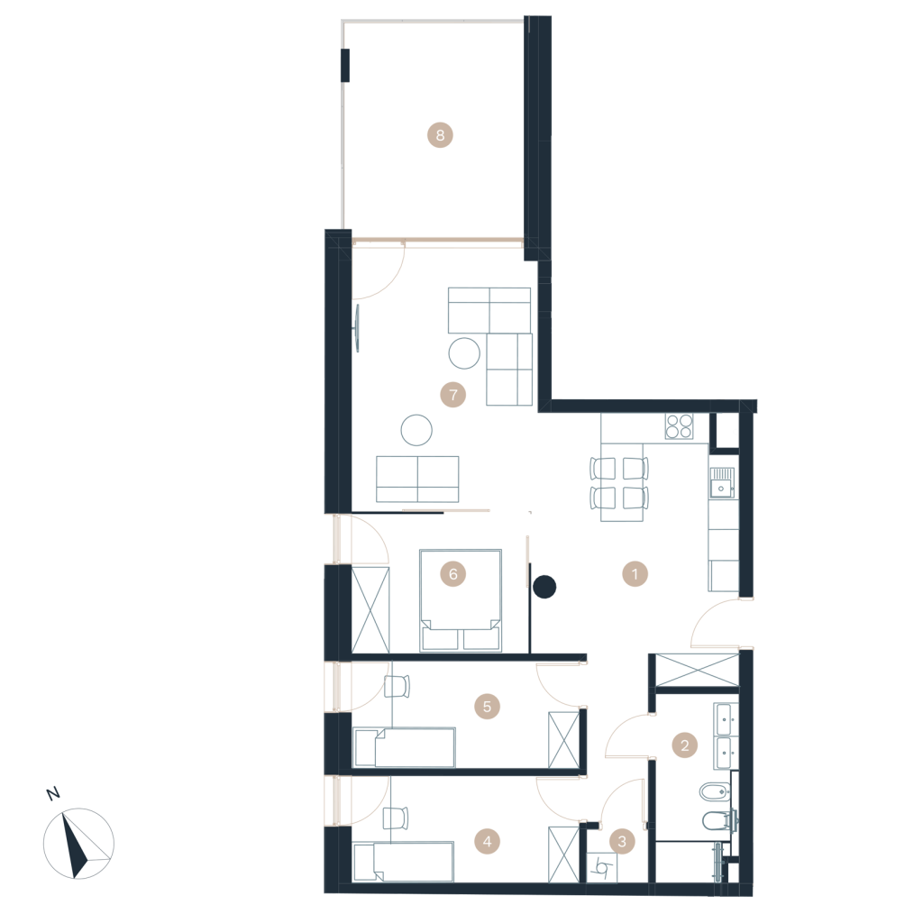Pratum apartamenty - Rzut mieszkania - budynek a -M18