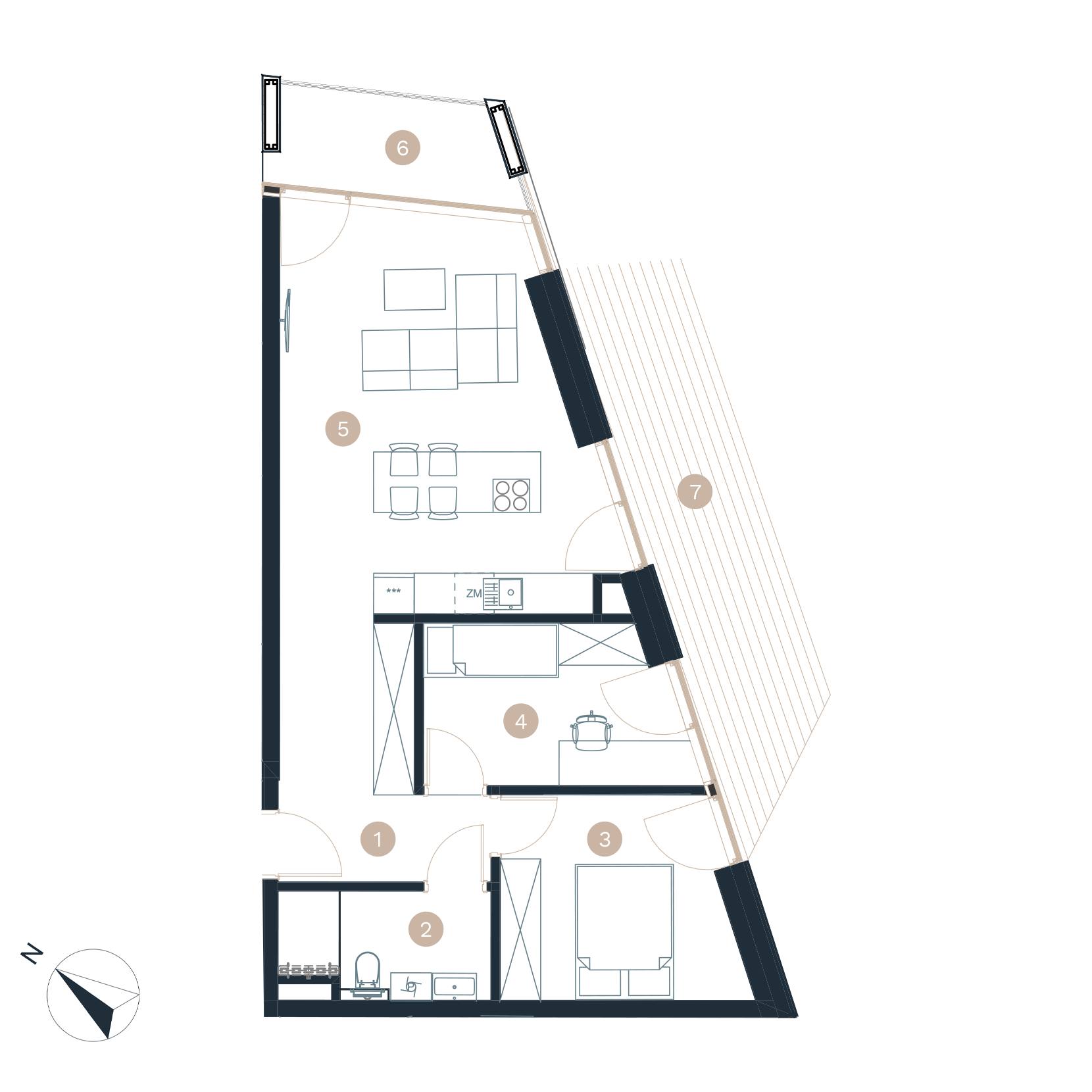 Pratum apartamenty - Rzut mieszkania - budynek a -M2