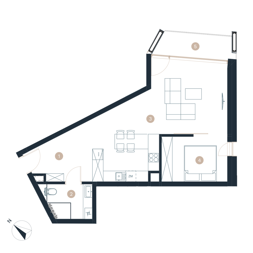 Pratum apartamenty - Rzut mieszkania - budynek a -M22