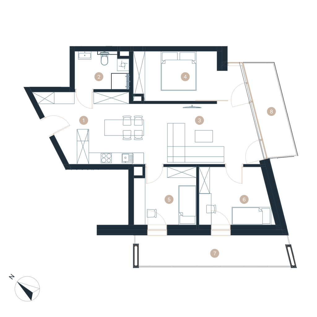 Pratum apartamenty - Rzut mieszkania - budynek a -M23