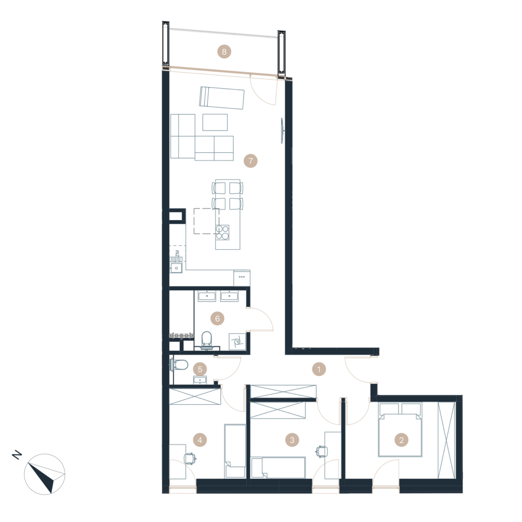Pratum apartamenty - Rzut mieszkania - budynek a -M33