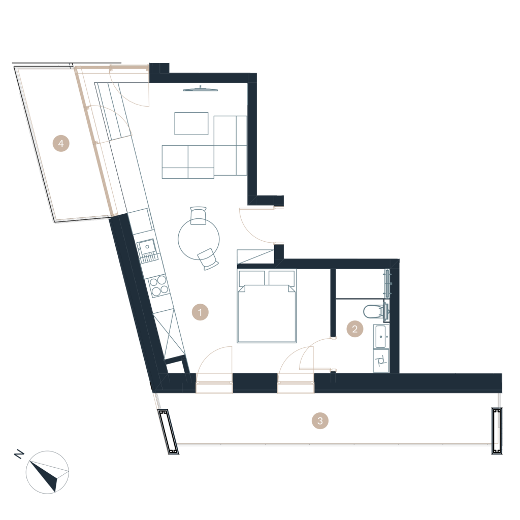Pratum apartamenty - Rzut mieszkania - budynek a -M38