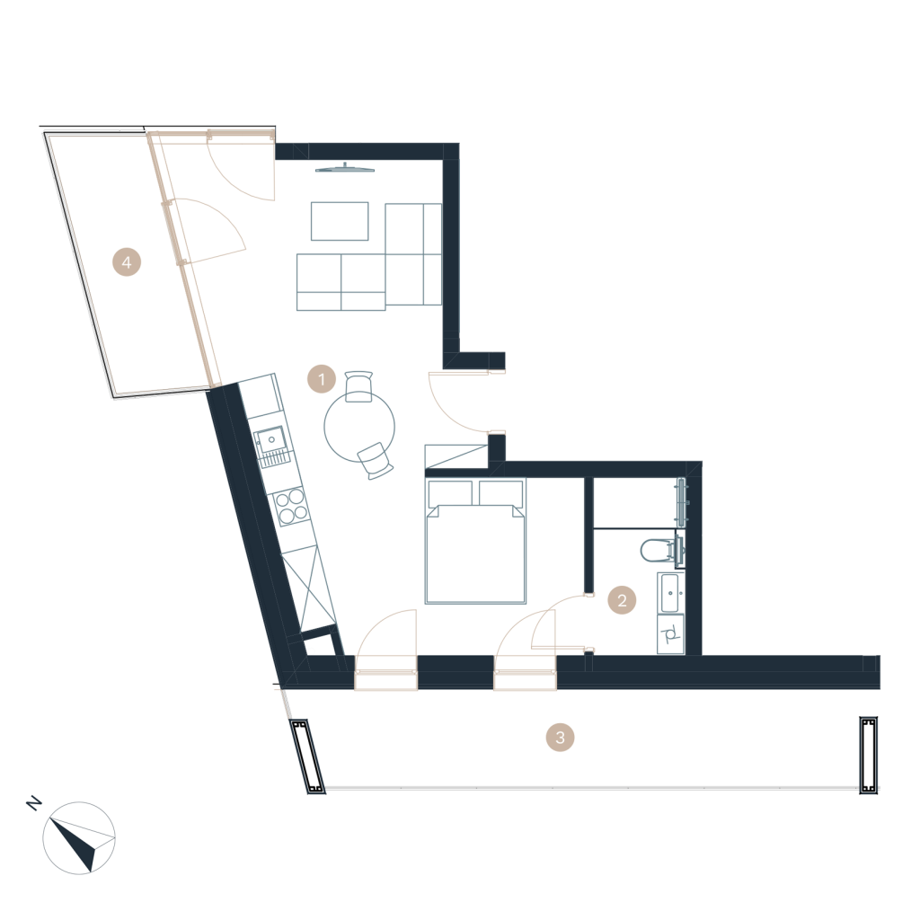 Pratum apartamenty - Rzut mieszkania - budynek a -M43